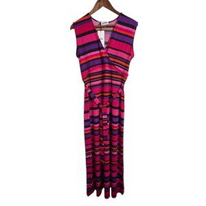 Leota Pink and Purple Striped Maxi Dress
